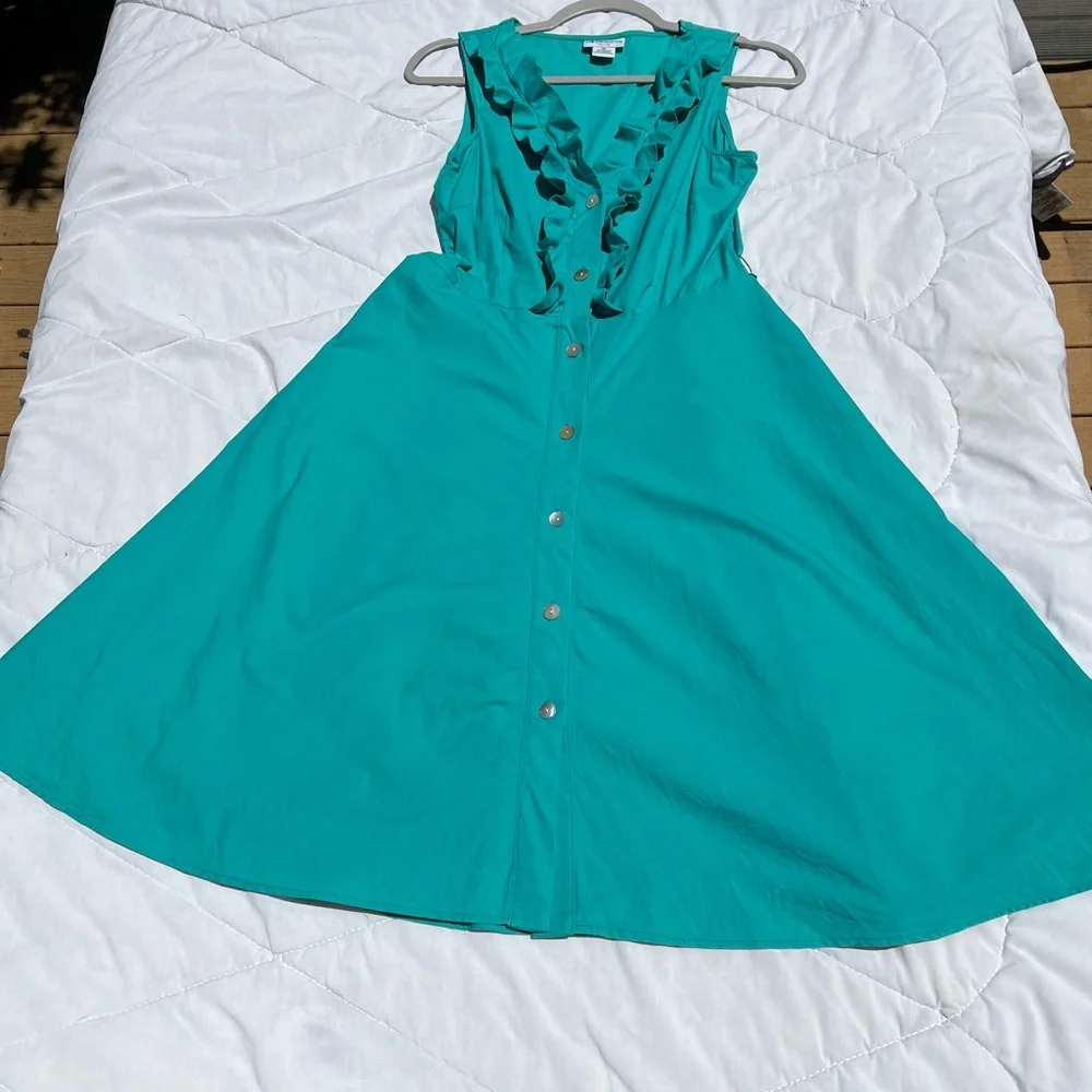 Liz Claiborne Green Sleeveless Dress - Picture 4 of 14